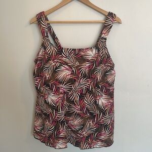 TANKINI Top Comfort Adjustable Straps,  Plus Size Flutter Scoop Neck